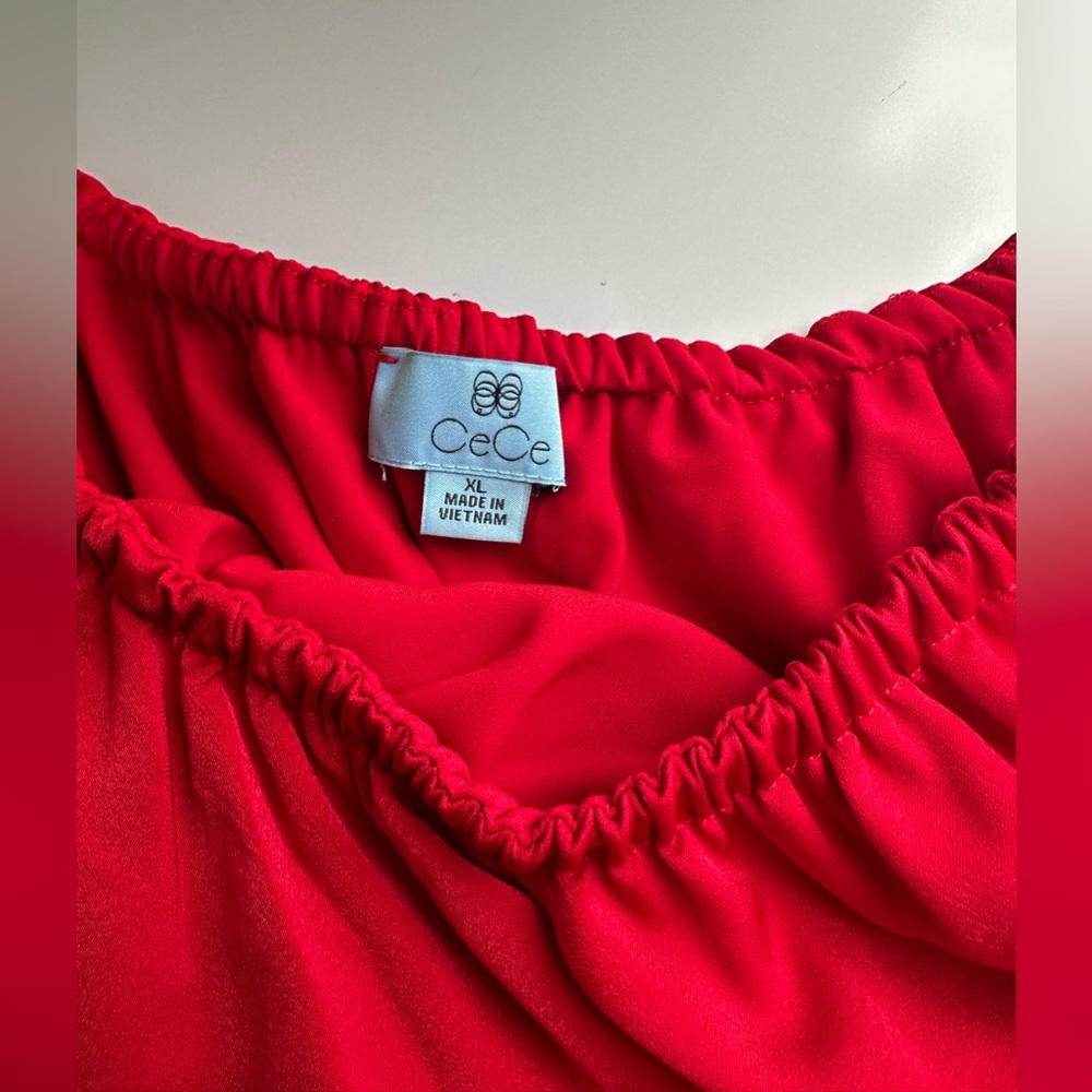 CeCe Asymmetrical One Shoulder Ruffle Blouse - Picture 5 of 10